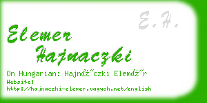 elemer hajnaczki business card